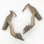 Kate Spade Paulette Bow Heels Size 11 Suede Block Tan Girly Ankle Strap Photo 0