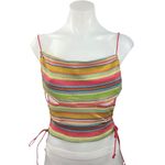 Princess Polly  Women's Multicolor Rainbow Striped Lace Up Sutton Crop Top Size 6 Photo 1