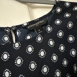Banana Republic  Navy Blue Corset Tie Waist Polka Dot Short Sleeve Dress Sz 12 Photo 1