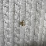 Ralph Lauren Lauren  White Cable Knit Full‎ Zip Cardigan Jacket Cotton Logo Photo 6