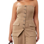 Favorite‎ Daughter Phoebe Bustier Strapless Houndstooth 14 Brown Photo 0