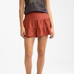 Rhythm New Zealand Clay Red Ramie Rayon Tiered Mini Skirt Size Zip Size 6 Photo 1