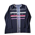 Per Se 2 PC Sweater Set L/XL Black/Color Block Photo 3