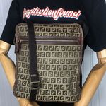 Fendi  Zucca Canvas & Leather Crossbody Messenger Shoulder Bag Large Size Vintage Photo 0