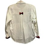 Cricket by the Creek Vintage White Button Down Blouse with Plaid Bows Size L Photo 2