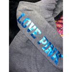 VTG Victoria's Secret PINK San Diego Chargers NFL Football Hoodie Fur Trim Sz SM Gray Photo 4