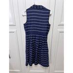Talbots Women's 10P Navy & White Striped Sleeveless Dress w/ Red Belt Photo 7
