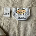 Talbots  cream colored shorts button zip drawstring closure and pockets size 2 Photo 4