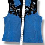 Authentic Western Rodeo Cowgirl Southwest Carson Wool Vest Blue Black Sz Small Photo 2