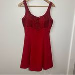 Tiffany Designs Vintage Red Fit and Flare Beaded Sweetheart neckline Mini Dress Photo 1