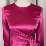 Mac Duggal Asymmetrical Draped Long Sleeve Mini Dress Magenta Size 2 Pink Photo 14