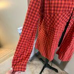 Woolrich Women's Orange Red Rust Buffalo Plaid Button Down Flannel Shirt Fall XL Photo 2