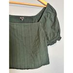 Madewell Hopewell Puff Sleeve Crop Top Dark Green Corset Size Medium Photo 5