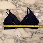Quince NWT  Navy Blue Italian v-neck bikini top Sz L Photo 9