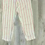 C&C California  100% White Striped Linen Pull On Pants Tapered Leg Casual Size M Photo 5