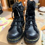 Dr. Martens 1460 Milo Fur Lined Black Leather Lace Up Boots Women’s New NWOB 8 Photo 1