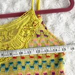 Free People Yellow Colorful Crochet Lace Heartbreak Rochelle Boho Tank Top S Photo 5