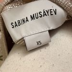 Sabina Musayev‎ Gold Metallic Shimmery Foil Oversized Dress Size Extra Small Silver Photo 6