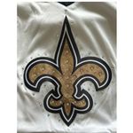 Majestic  Saints T Shirt Womens White Black Criss Cross V Neck Bling Fan Size M Photo 2