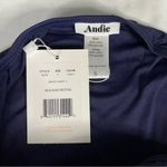 ANDIE Swim Navy Size S The High Waisted Bikini Bottom Stretch Classic Modest Photo 4