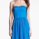 Rebecca Taylor  Blue Silk Strapless Dot Dress 4 Cutout Bustier Cobalt Sweetheart Photo 2