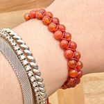 Carnelian Natural Stones Braided Adjustable Boho Stackable Cord Bracelet Photo 1