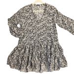 ZARA  Claris Back & White V-Neck Long Sleeve Ruffle Hem Women’s Mini Dress Size M Photo 7