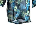 Rima Beachworld Women Top S Blue Floral Light Sheer Beachy Coverup Tropical Boho Photo 5