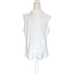 Athleta  Sleeveless Collared Top White Tiered Back Hem V Neck Womens Size 1X Photo 1