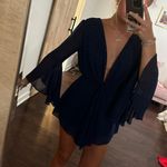 She & Sky Navy Blue Bell Sleeve Romper Photo 0