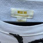 Maeve by Anthropologie Graphic Heart Print Sweatshirt White Black XS Photo 5