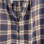 Free People Sz XS Button Front Shirt Northern Bound Plaid Flannel Onyx Oversized Photo 4
