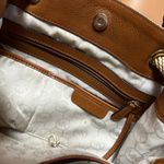 Michael Kors Michael Marina Large Metallic Canvas Tote in Gold and Brown Leather trim and Gold Toned hardware Photo 9