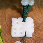 Jade Adjustable Silk Necklace Green Photo 0