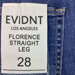 EVIDNT Los Angeles Size 28 Straight Leg Asymmetrical Cut Raw Hem Blue Denim Jean Photo 9