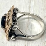 Sterling Silver 14K, , Smokey quartz statement ring, ~size 7 Photo 2
