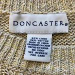 Doncaster ⭐️  yellow and beige linen and cotton knit sweater in size small Photo 3