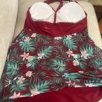 Kawell Women's Plus Size Swindress Floral Halter 2 Pieces Tankini Swimwear Swimsuits Photo 7