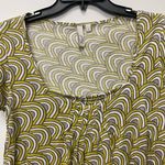 Fossil Womens Small Low Neckline Printed Top 100% Pima Cotton Shirt White Yellow Photo 5