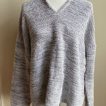 Lou & grey  Boucle Hooded Loungewear Sweater Cozy Marble Gray Photo 0