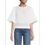 joe's jeans New  Eyelet‎ Puff Sleeve Top Size Small White Collection Photo 13