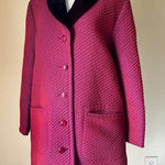 Givenchy Vintage  Boutiques Fuchsia Quilted Coat Velvet Collar Japan Sz 38‎ Photo 0
