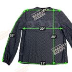 Ann Taylor LOFT Gray Lace Mosaic Floral Sheer Long Sleeve Mock Neck Blouse Top Size M Photo 4