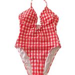 Wild Fable NWT--WOMENS RED AND WHITE KEYHOLE ONE PIECE-SIZE XXS Gorgeous red and white check swimsuit, high leg, brand new with tags Photo 4