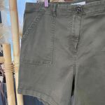 Boden Bude Olive Green Stretch Cotton Patch Pocket Shorts Photo 2