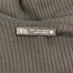 ZARA  Black Ribbed Scoop Neck Bodysuit Women’s Size L Photo 2