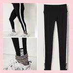 PINK - Victoria's Secret Victoria’s Secret PINK Black White Stripe Logo High Waist Cotton Legging, SMALL Photo 1
