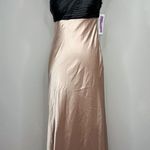 Adrianna Papell Vintage NWT  Champagne Black Asymmetrical Neckline Gown Dress Photo 0