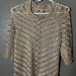 Metallic Gold/Bronze Open Knit Sequin Accent Sweater Tunic Size S/M (Est.) Gold Size M Photo 1