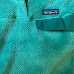 Patagonia  Women's 1/4 Button Pullover Sweater Teal Blue Fleece Fuzzy Photo 3